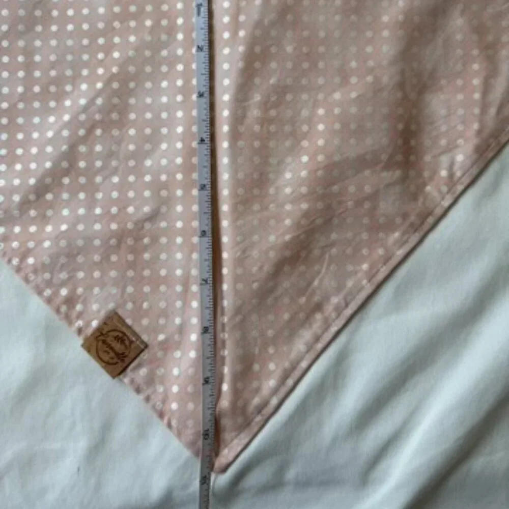 NWT, Canoodle Polka Dot Pattern Dog Bandana, White and Pink, Size L